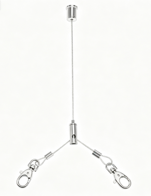 Y Shape Adjustable Hanging Kit Brass Ceiling Cable Clip Steel Wire Rope Cable Gripper for Panel Lamp
