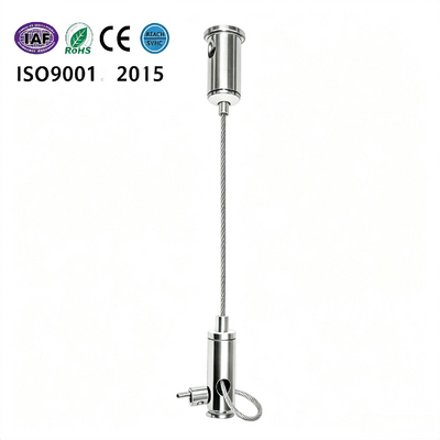 Double Wire Rope Hanging Kit With Locking Post For Linear Light Panel Light Billboard 