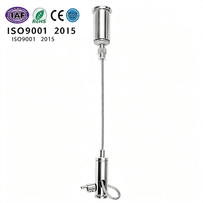 Double Wire Rope Hanging Kit With Locking Post For Linear Light Panel Light Billboard 
