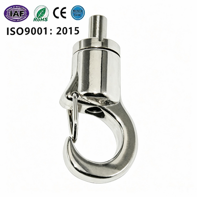 Copper Zinc Alloy Sailor Snap Hook Cable Gripper with Tool-Free Height Adjustment and Integrated Hook for Wire Rope