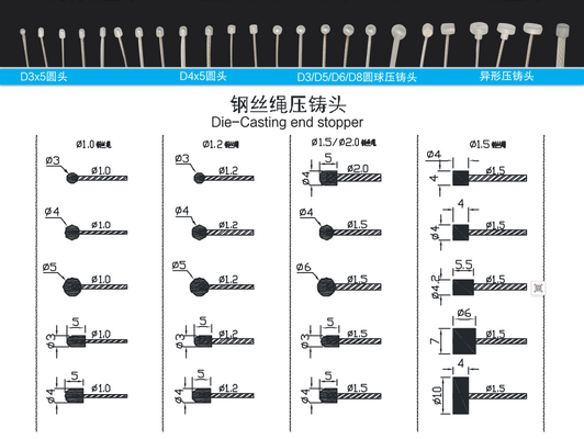Customized Size End Stopper Cable Gripper for Easy Installation and High-quality Durable Lighting Accessories