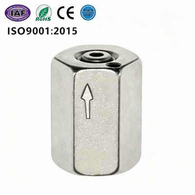 Hex Cylinder Double-Hole One-Way Cable Gripper Nickel-Plated Copper for Light & Sign Hanging