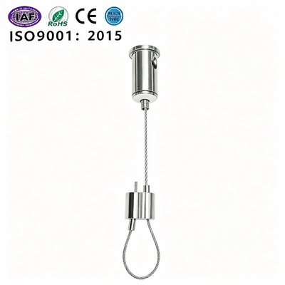 Bidirectional Cable Gripper Pendant Light Suspension Kit with Stainless Steel 316/304 and Customizable Wire Length