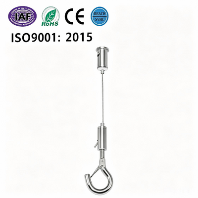 Adjustable Length Stainless Steel 316 Spring Hook Pendant Light Suspension Kit for LED Sign Hanging