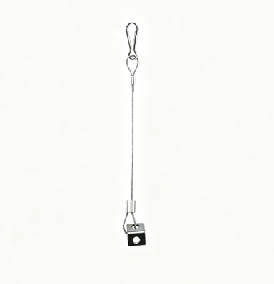 Stainless Steel Anti-fall Wire Rope Assembly with L-shaped End Stop and Hook for Customized Size Lighting Accessories