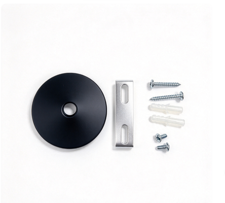 80mm 20mm Black Ceiling Rose without Cable Pass Hole, for Panel Light Metal Easy Installation