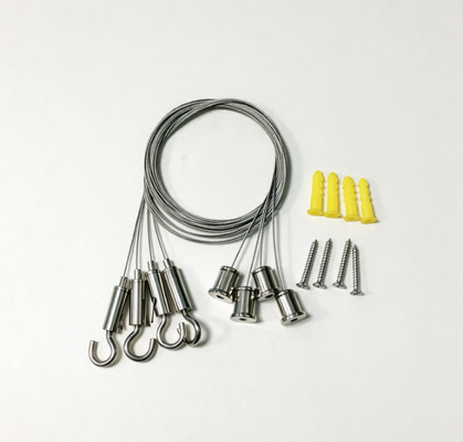 Adjustable Steel Wire Rope Hanging Kit with Hooks and Screws
