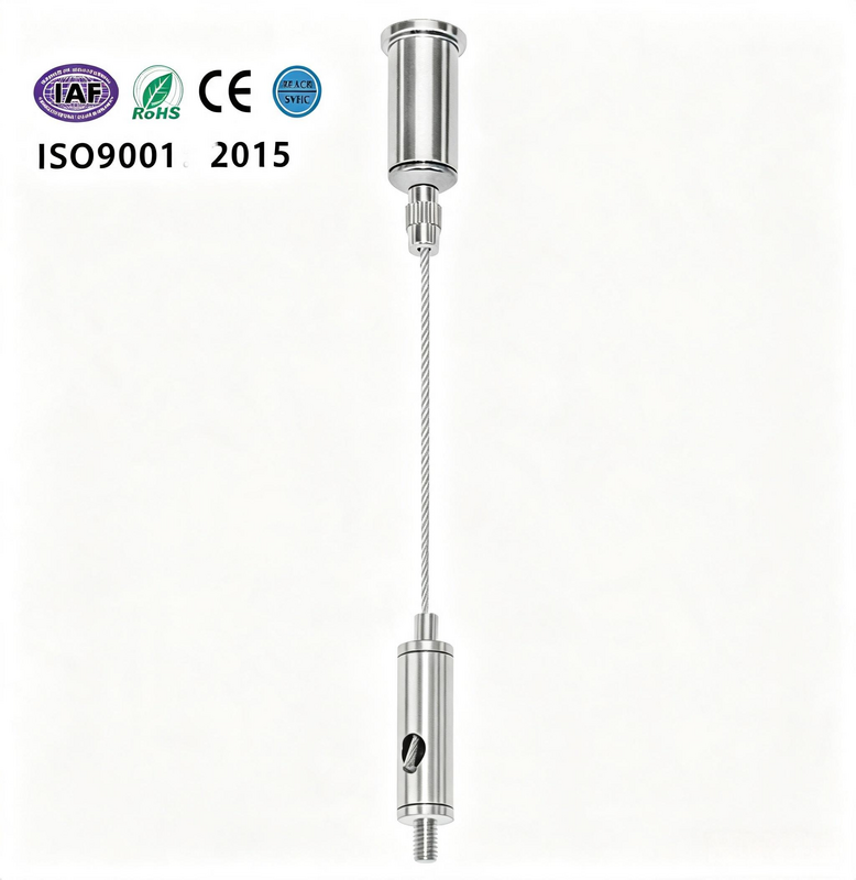 Both End Adjustable External Thread Suspension Kits for Hanging Lamps Wire Rope