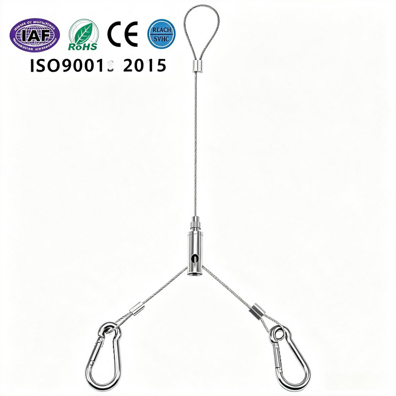 Stainless Steel LED Panel Light Suspension Kit Adjustable with Dual Point Support
