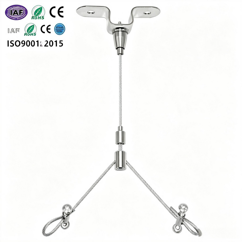 Pendant Lighting Stainless Steel Cable Hanging Kit Adjustable with Dual Loop Suspension Wire