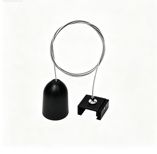 Black Plastic Round Ceiling Canopy Adjustable Cable Gripper for Track Light