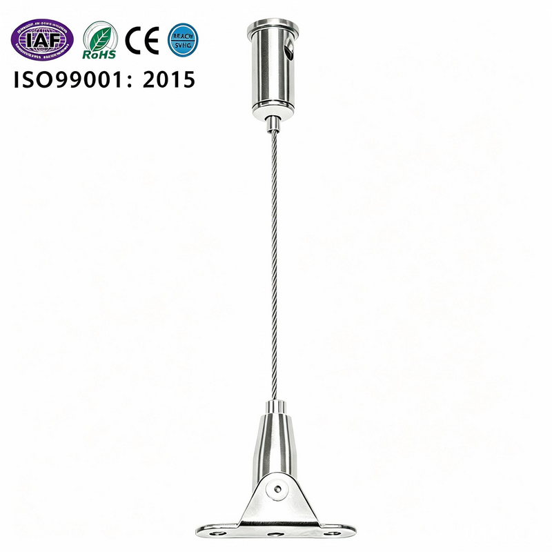 180 Degree Rotatable Stainless Steel 316/304 Wire Rope Hanging Kit with Customizable Wire Length for LED Screens and Panel Lights