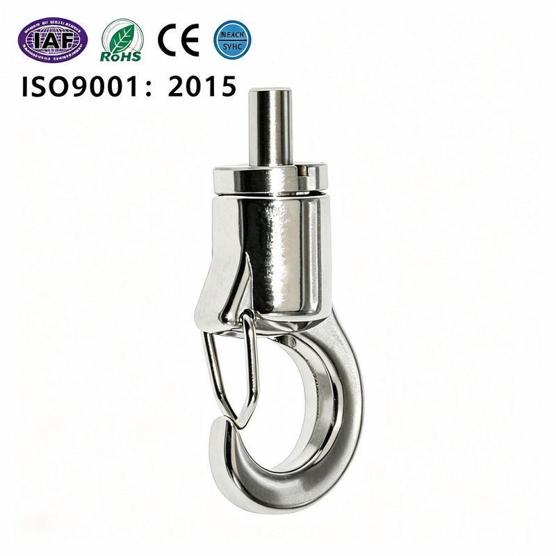 Copper Zinc Alloy Sailor Snap Hook Cable Gripper with Tool-Free Height Adjustment and Integrated Hook for Wire Rope