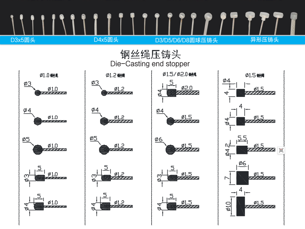 Customized Size End Stopper Cable Gripper for Easy Installation and High-quality Durable Lighting Accessories