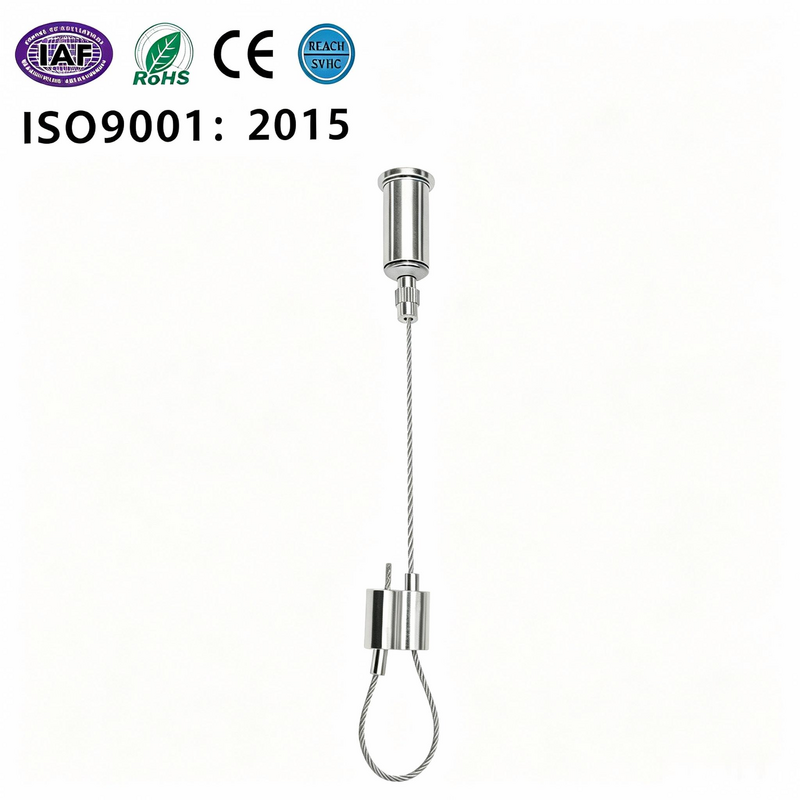 Bidirectional Cable Gripper Pendant Light Suspension Kit with Stainless Steel 316/304 and Customizable Wire Length