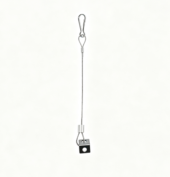 Stainless Steel Anti-fall Wire Rope Assembly with L-shaped End Stop and Hook for Customized Size Lighting Accessories