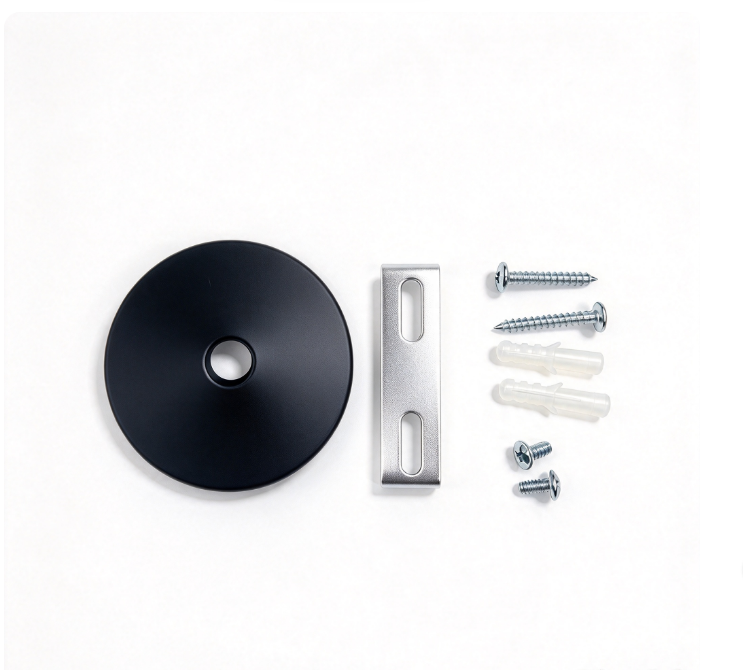 80mm 20mm Black Ceiling Rose without Cable Pass Hole, for Panel Light Metal Easy Installation