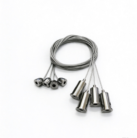 PVC coated Wire Rope With  Cable Gripper and Bullet-shaped Ceiling Attachment
